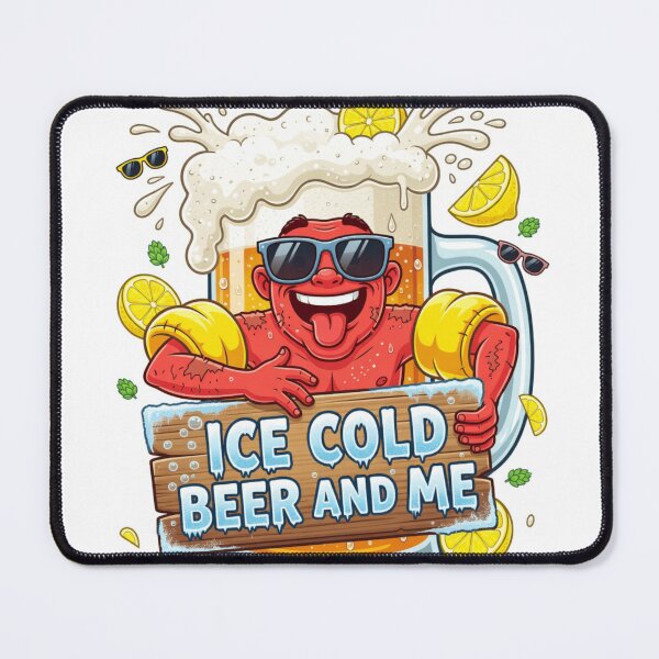 Item preview, Ice Cold Beer And Me Funny Summer Sticker designed and sold by Imaginarium of Chaos falcon88 .