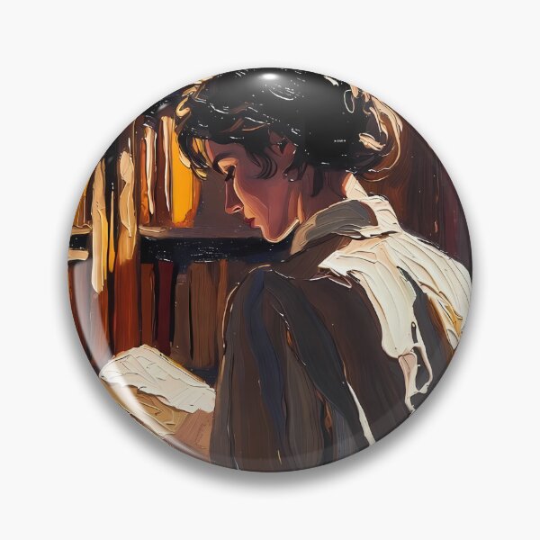 Item preview, The Golden Chapter - Cozy Vintage Bookstore Palette Knife Art designed and sold by ondante.