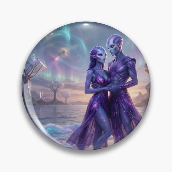 Item preview, Alien Couple on Fantasy Beach designed and sold by Roanemermaid.