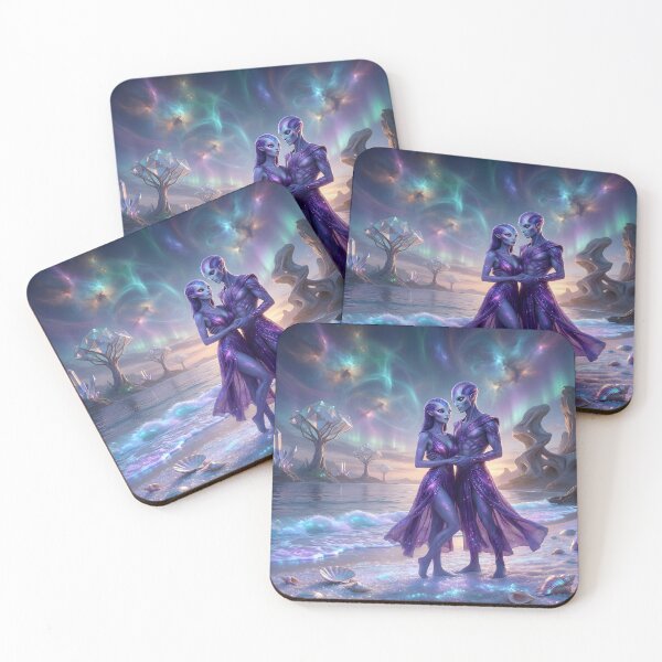 Item preview, Alien Couple on Fantasy Beach designed and sold by Roanemermaid.