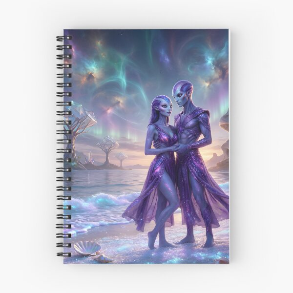 Item preview, Alien Couple on Fantasy Beach designed and sold by Roanemermaid.