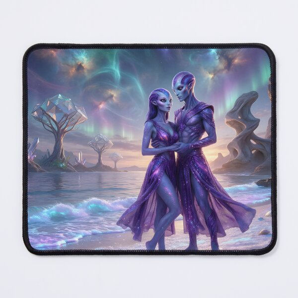 Item preview, Alien Couple on Fantasy Beach designed and sold by Roanemermaid.