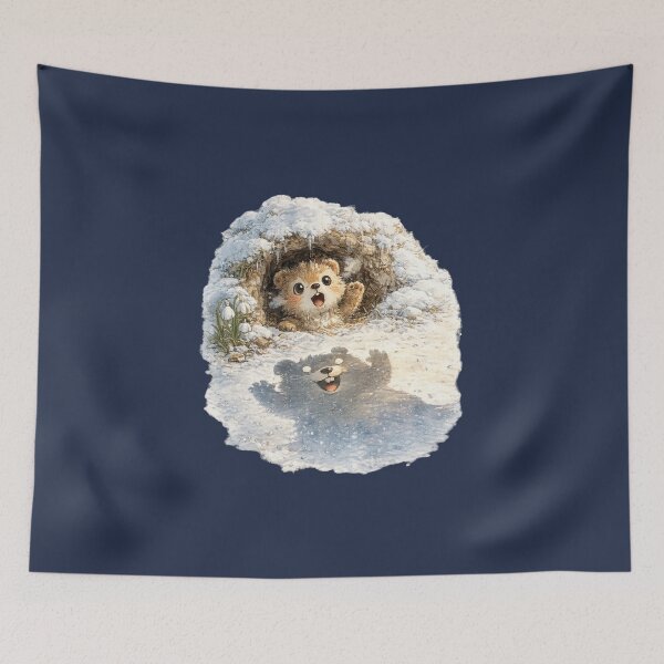 Item preview, Cute Groundhog Day Watercolor – Kawaii Groundhog with Funny Shadow Illustration designed and sold by MagicMakerPh.