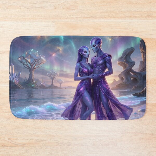 Item preview, Alien Couple on Fantasy Beach designed and sold by Roanemermaid.