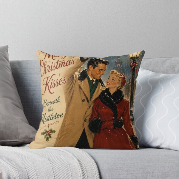 Item preview, Many Christmas Kisses Beneath the Mistletoe – 1950s Christmas Card  designed and sold by GildedPagesCo.