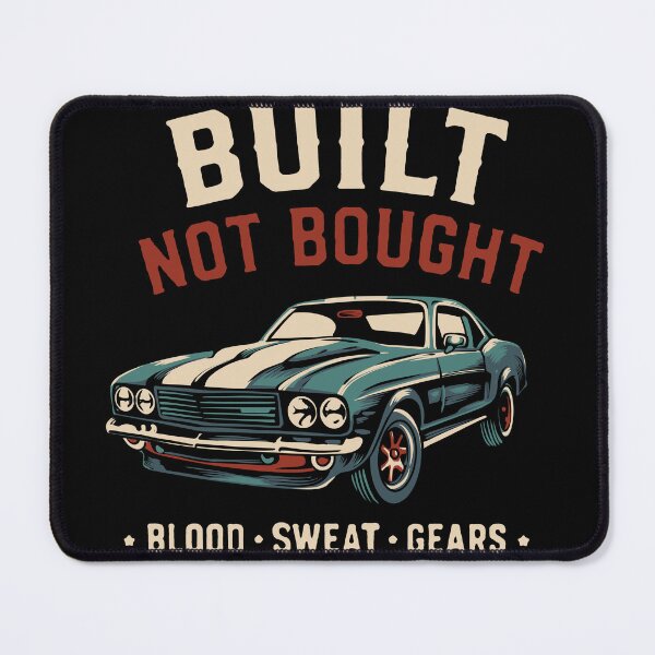 Item preview, Built Not Bought Classic Muscle Car Vintage Retro Mechanic T-Shirt Design designed and sold by phsycartwork.