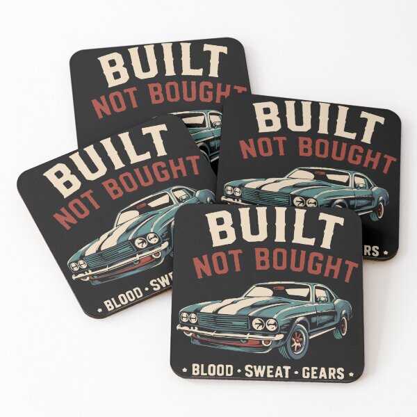 Item preview, Built Not Bought Classic Muscle Car Vintage Retro Mechanic T-Shirt Design designed and sold by phsycartwork.