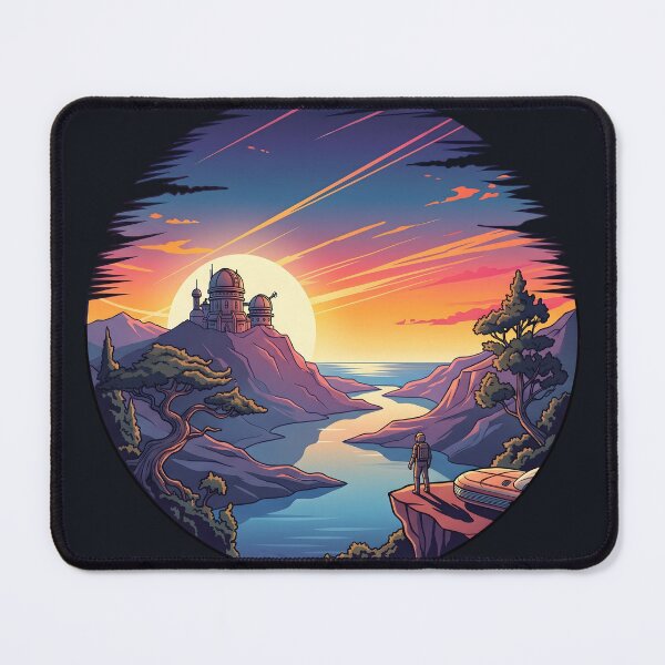 Item preview, Astronaut Discovering Alien Observatory Landscape Art designed and sold by artscripts.