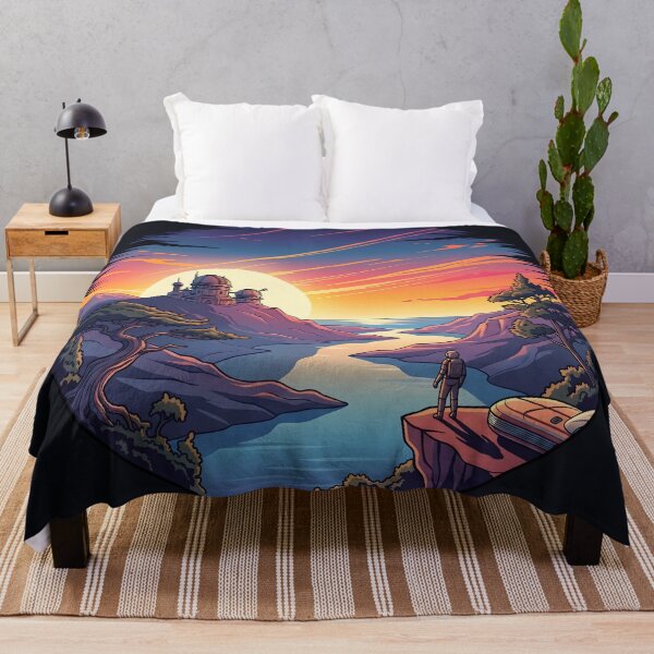 Item preview, Astronaut Discovering Alien Observatory Landscape Art designed and sold by artscripts.