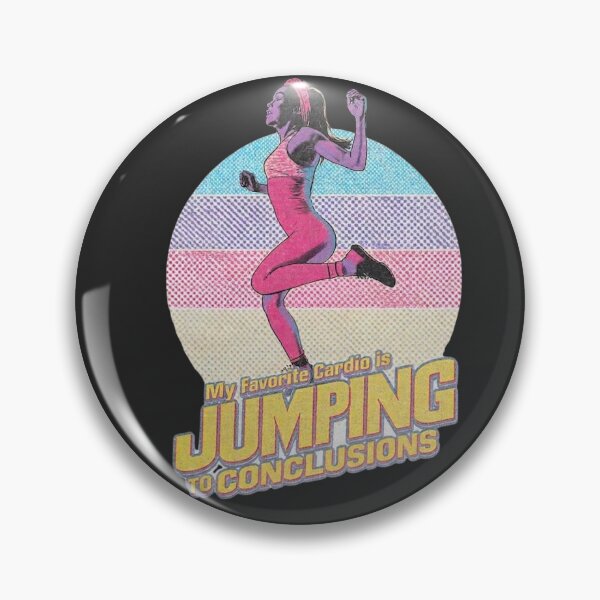 Item preview, Funny 80s Fitness Overthinking T-Shirt - Jumping to Conclusions Cardio Tee, Retro Aerobic Aesthetic Shirt, Neon Vintage Mental Health Humor designed and sold by NikaRka.