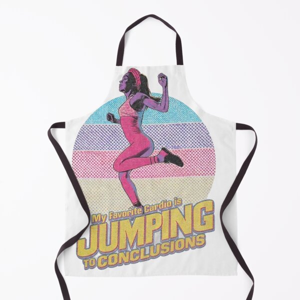 Item preview, Funny 80s Fitness Overthinking T-Shirt - Jumping to Conclusions Cardio Tee, Retro Aerobic Aesthetic Shirt, Neon Vintage Mental Health Humor designed and sold by NikaRka.