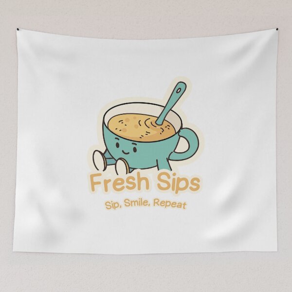 Item preview, Pegatina de bebida Kawaii "Lindos sorbos frescos" designed and sold by Echo_Design.