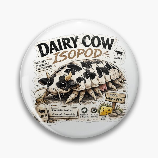 Item preview, Cute Dairy Cow Isopod Vintage Sticker Design designed and sold by Abidel.