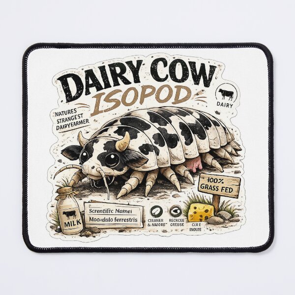 Item preview, Cute Dairy Cow Isopod Vintage Sticker Design designed and sold by Abidel.