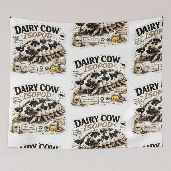 Item preview, Cute Dairy Cow Isopod Vintage Sticker Design designed and sold by Abidel.