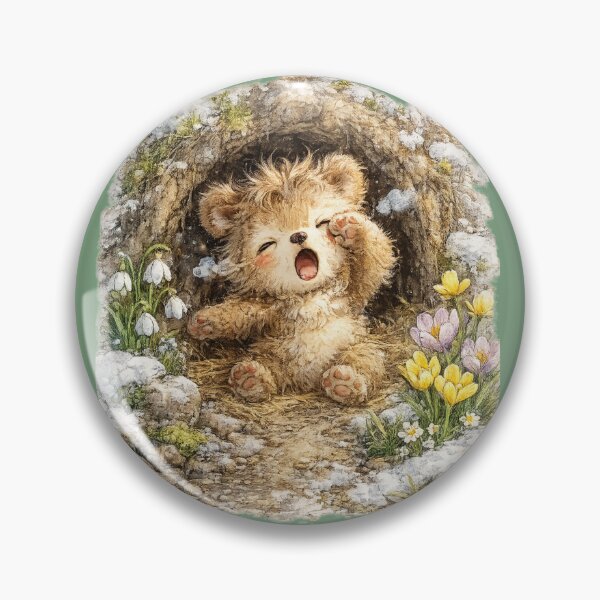 Item preview, Cute Hibernating Bear Watercolor – Kawaii Spring Bear Waking from Winter Sleep designed and sold by MagicMakerPh.