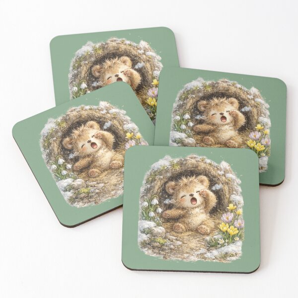 Item preview, Cute Hibernating Bear Watercolor – Kawaii Spring Bear Waking from Winter Sleep designed and sold by MagicMakerPh.