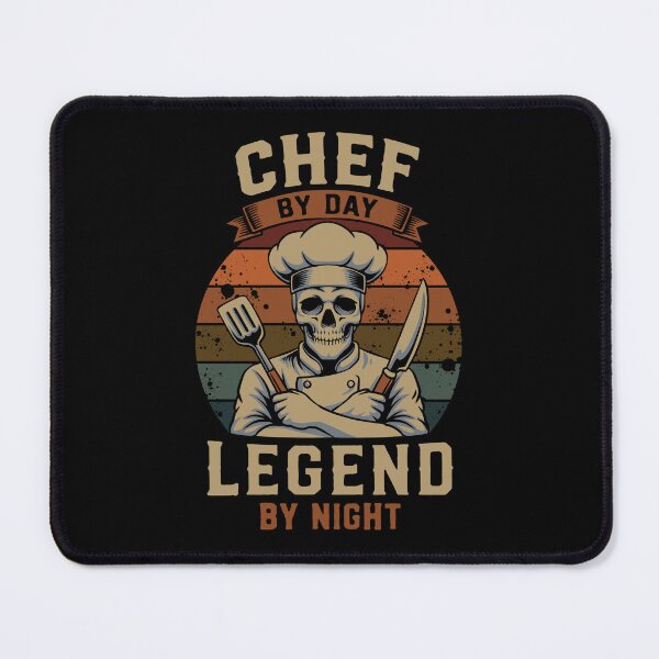 Item preview, Chef By Day Legend By Night Skull Chef Vintage Retro Cooking T-Shirt Design designed and sold by phsycartwork.