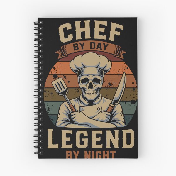 Item preview, Chef By Day Legend By Night Skull Chef Vintage Retro Cooking T-Shirt Design designed and sold by phsycartwork.