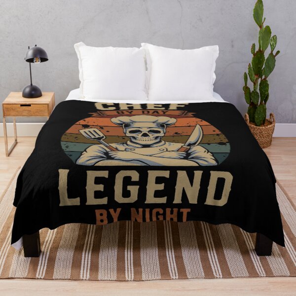 Item preview, Chef By Day Legend By Night Skull Chef Vintage Retro Cooking T-Shirt Design designed and sold by phsycartwork.