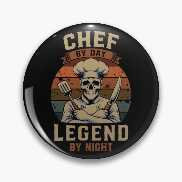 Item preview, Chef By Day Legend By Night Skull Chef Vintage Retro Cooking T-Shirt Design designed and sold by phsycartwork.