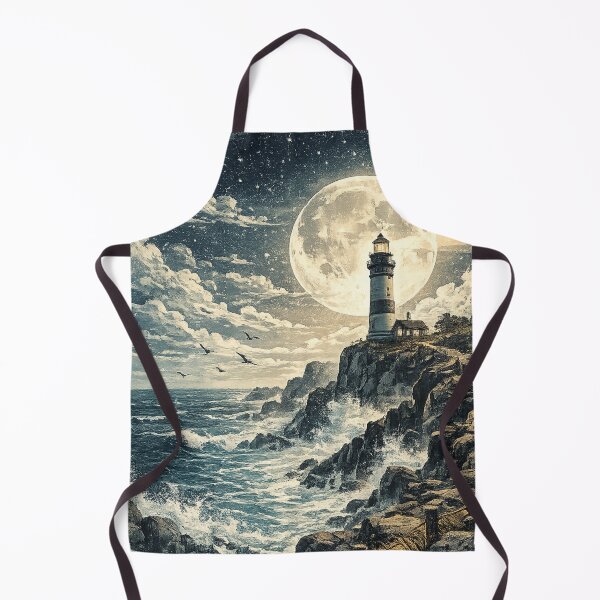 Item preview, Moonlit Lighthouse: Full Moon Starry Night Coastal Beacon Romantic designed and sold by irfanshikh.