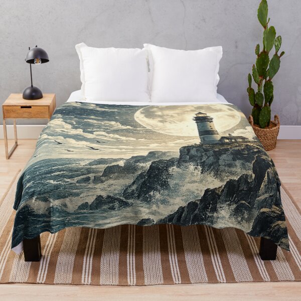 Item preview, Moonlit Lighthouse: Full Moon Starry Night Coastal Beacon Romantic designed and sold by irfanshikh.