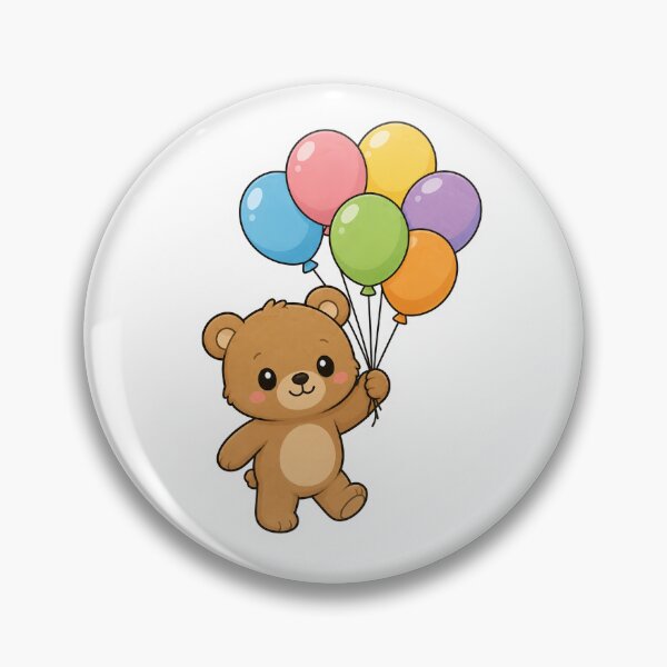 Item preview, Cute Bear Carrying Balloons Sticker designed and sold by PawsGiggles.