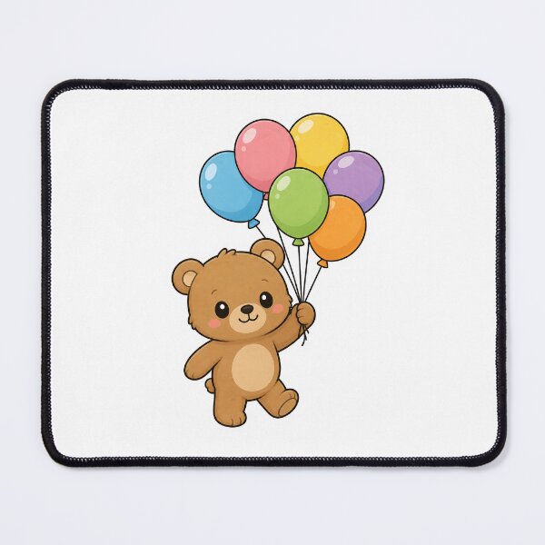 Item preview, Cute Bear Carrying Balloons Sticker designed and sold by PawsGiggles.
