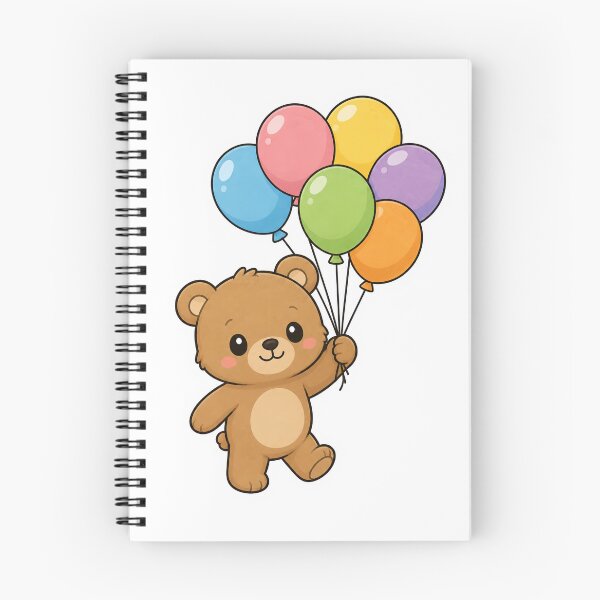Item preview, Cute Bear Carrying Balloons Sticker designed and sold by PawsGiggles.