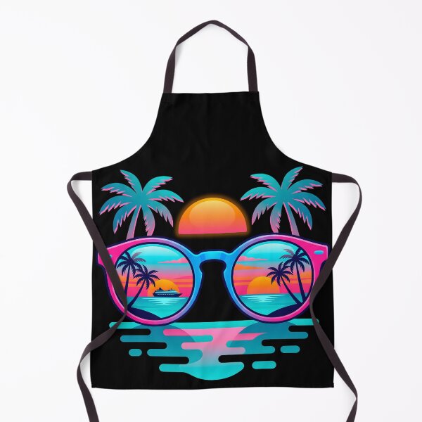 Item preview, Retro Tropical Sunset Sunglasses Beach Vacation Palm Trees Summer Aesthetic Design designed and sold by fawzimorsy.