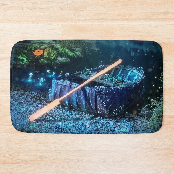 Item preview, Enchanted Welsh Coracle - Bioluminescent Magical Twilight designed and sold by ArtworkNorth.