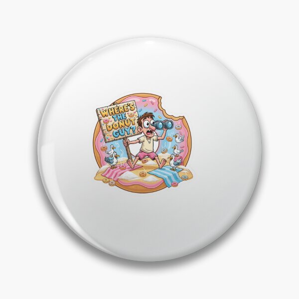Item preview, Where's The Donut Guy Funny Beach Sticker designed and sold by Imaginarium of Chaos falcon88 .
