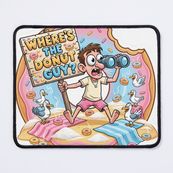 Item preview, Where's The Donut Guy Funny Beach Sticker designed and sold by Imaginarium of Chaos falcon88 .