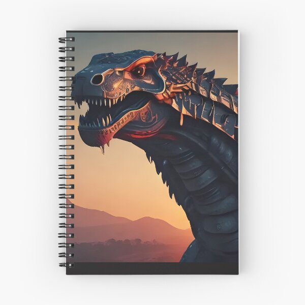 Item preview, Cyberpunk Dinosaur Mecha Art | Futuristic T-Rex Sci-Fi Sunset Illustration designed and sold by Bhaskar Digital Art.
