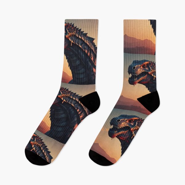 Item preview, Cyberpunk Dinosaur Mecha Art | Futuristic T-Rex Sci-Fi Sunset Illustration designed and sold by Bhaskar Digital Art.