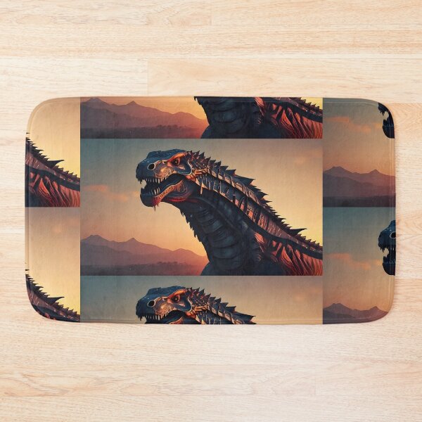 Item preview, Cyberpunk Dinosaur Mecha Art | Futuristic T-Rex Sci-Fi Sunset Illustration designed and sold by Bhaskar Digital Art.