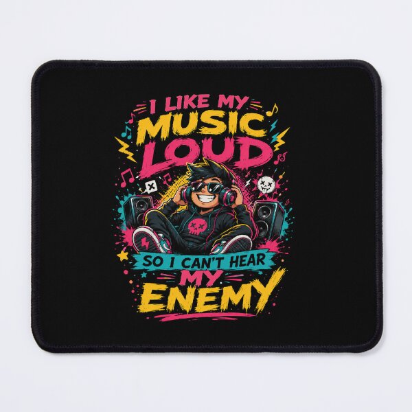 Item preview, I Like My Music Loud So I Can’t Hear My Enemy T-Shirt – Funny Music Lover Tee, Loud Music Graphic Shirt, DJ Headphones Design designed and sold by Artimax-Studio.