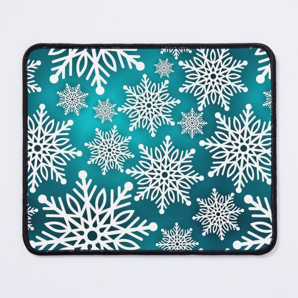 Item preview, White Snowflake and Turquoise Christmas Paper Pattern designed and sold by TeeGeeTees.