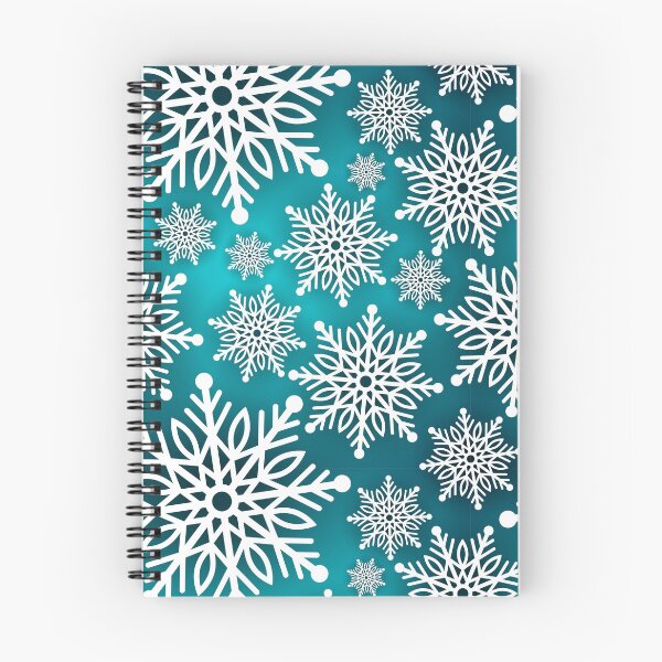 Item preview, White Snowflake and Turquoise Christmas Paper Pattern designed and sold by TeeGeeTees.