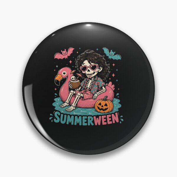 Item preview, Funny Summerween Skeleton Floating in Flamingo girl Spooky designed and sold by kotastiart.
