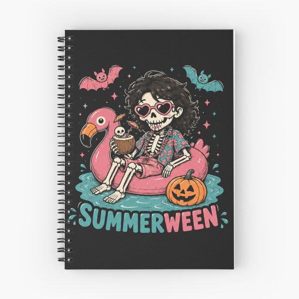 Item preview, Funny Summerween Skeleton Floating in Flamingo girl Spooky designed and sold by kotastiart.