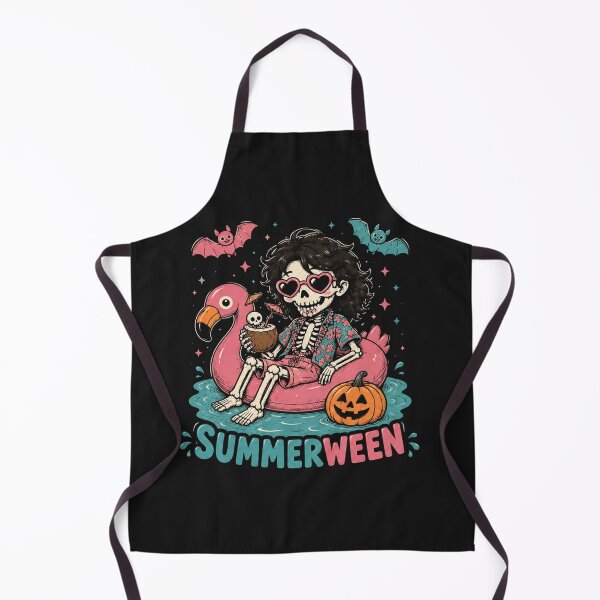 Item preview, Funny Summerween Skeleton Floating in Flamingo girl Spooky designed and sold by kotastiart.