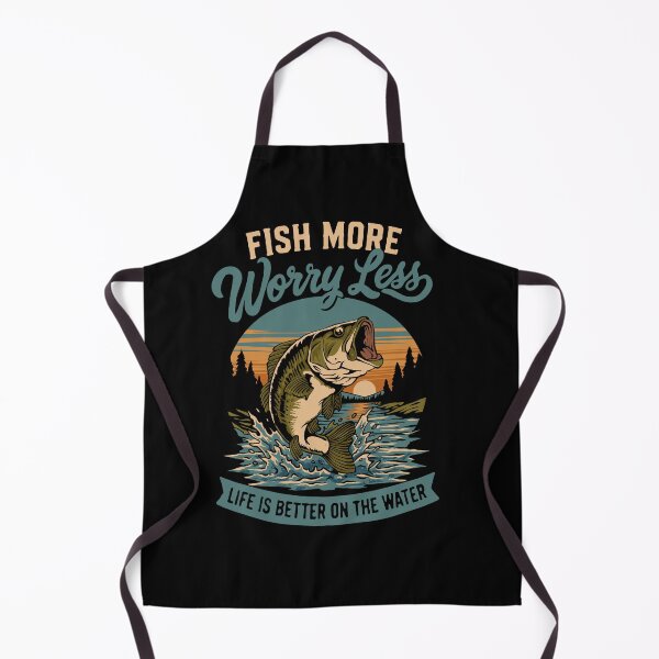 Item preview, Fish More Worry Less Bass Fishing Vintage Retro Fisherman T-Shirt Design designed and sold by phsycartwork.