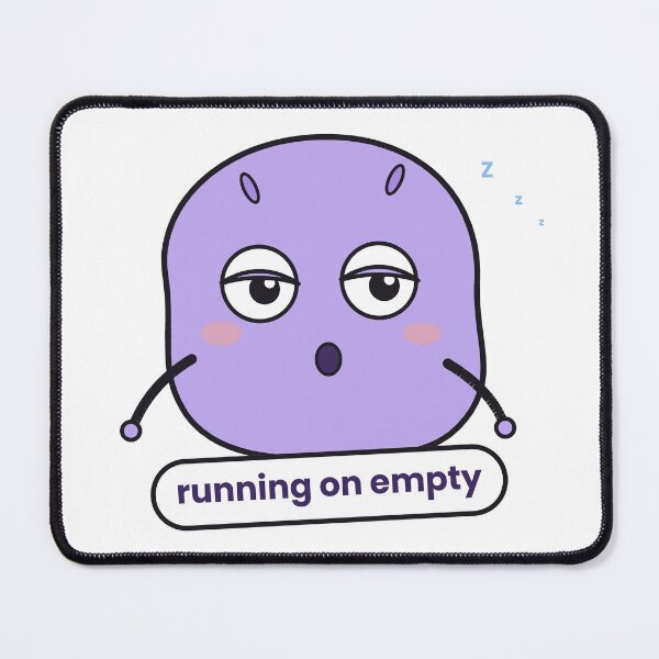 Item preview, Running On Empty Sleepy Blob Sticker designed and sold by QuirkyCartel.