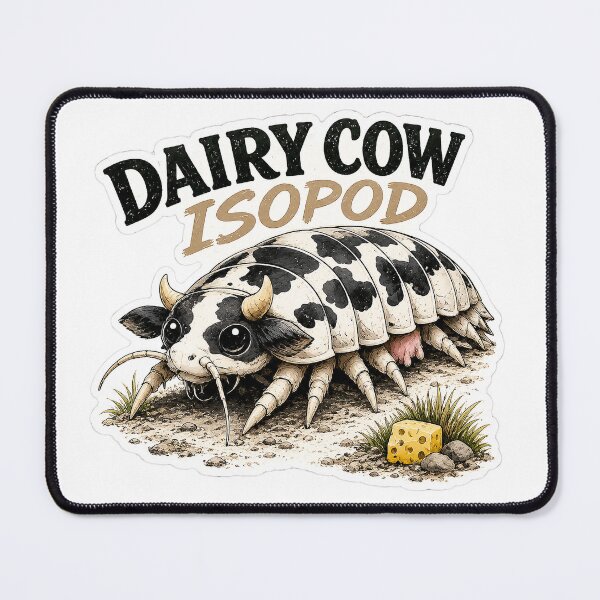 Item preview, Cute Dairy Cow Isopod Retro Creature Sticker designed and sold by Abidel.