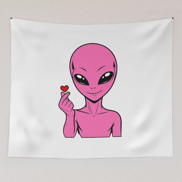 Item preview, ZORGO Alien Finger Heart – Cute Space Alien Love Gesture Sticker designed and sold by The-Visitors.