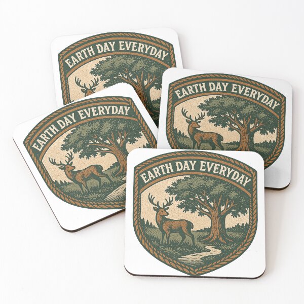 Item preview, Forest Guardian Shield Stag & Oak Earth Day Emblem designed and sold by minynature.