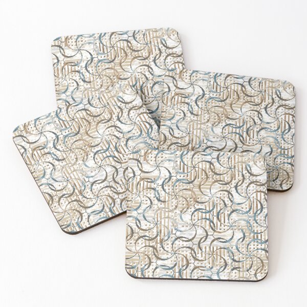 Item preview, Geometric Abstract Swirl Pattern in Neutral Earth Tones designed and sold by vividthreads99.