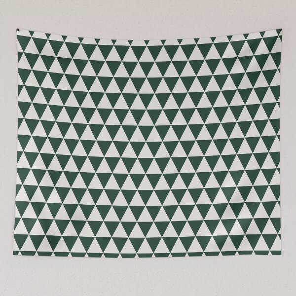 Item preview, Patrón de cuadrícula triangular verde y crema designed and sold by pattern-archive.